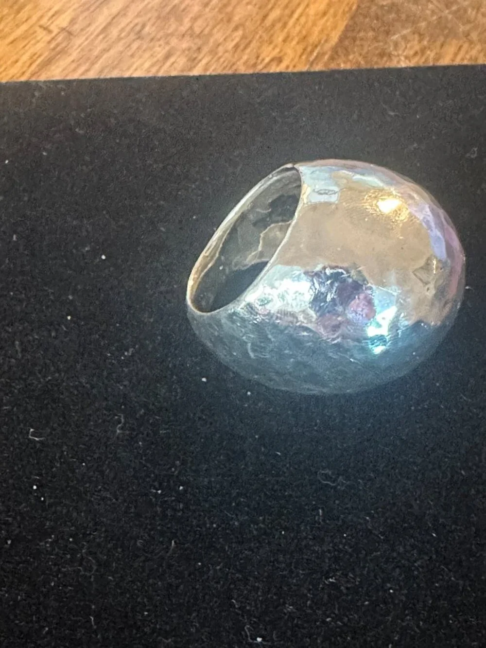 IPPOLITA Hammered Dome Ring in Sterling Silver.